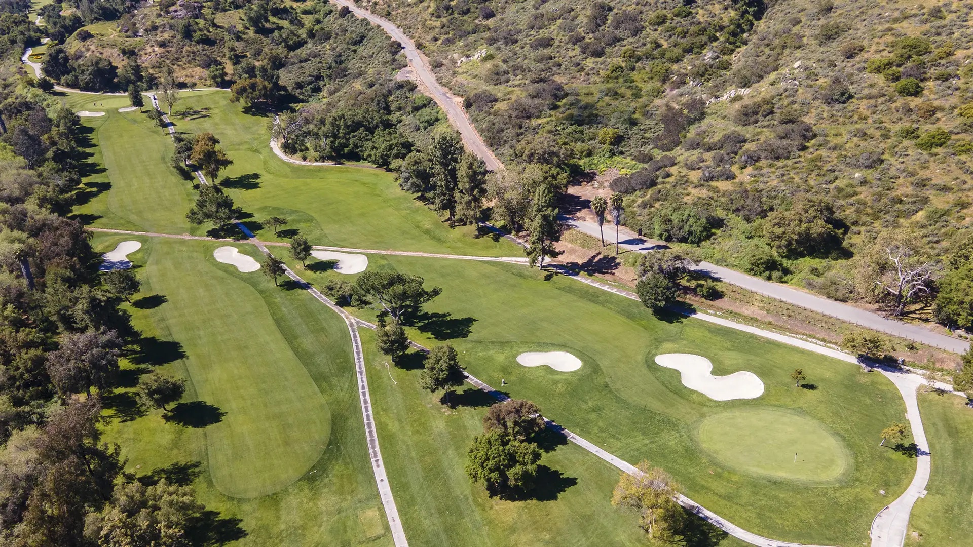 Aerial view of the Pala Mesa Resort golf course
