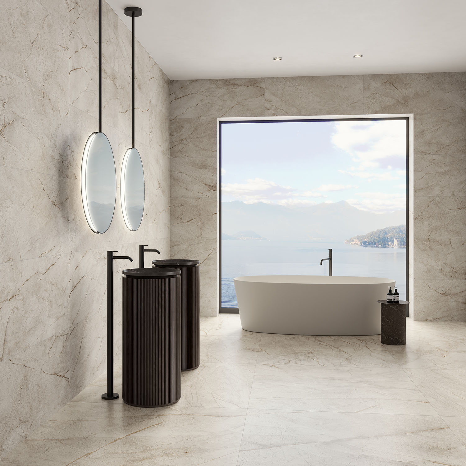Opustone Atacama marble bathroom