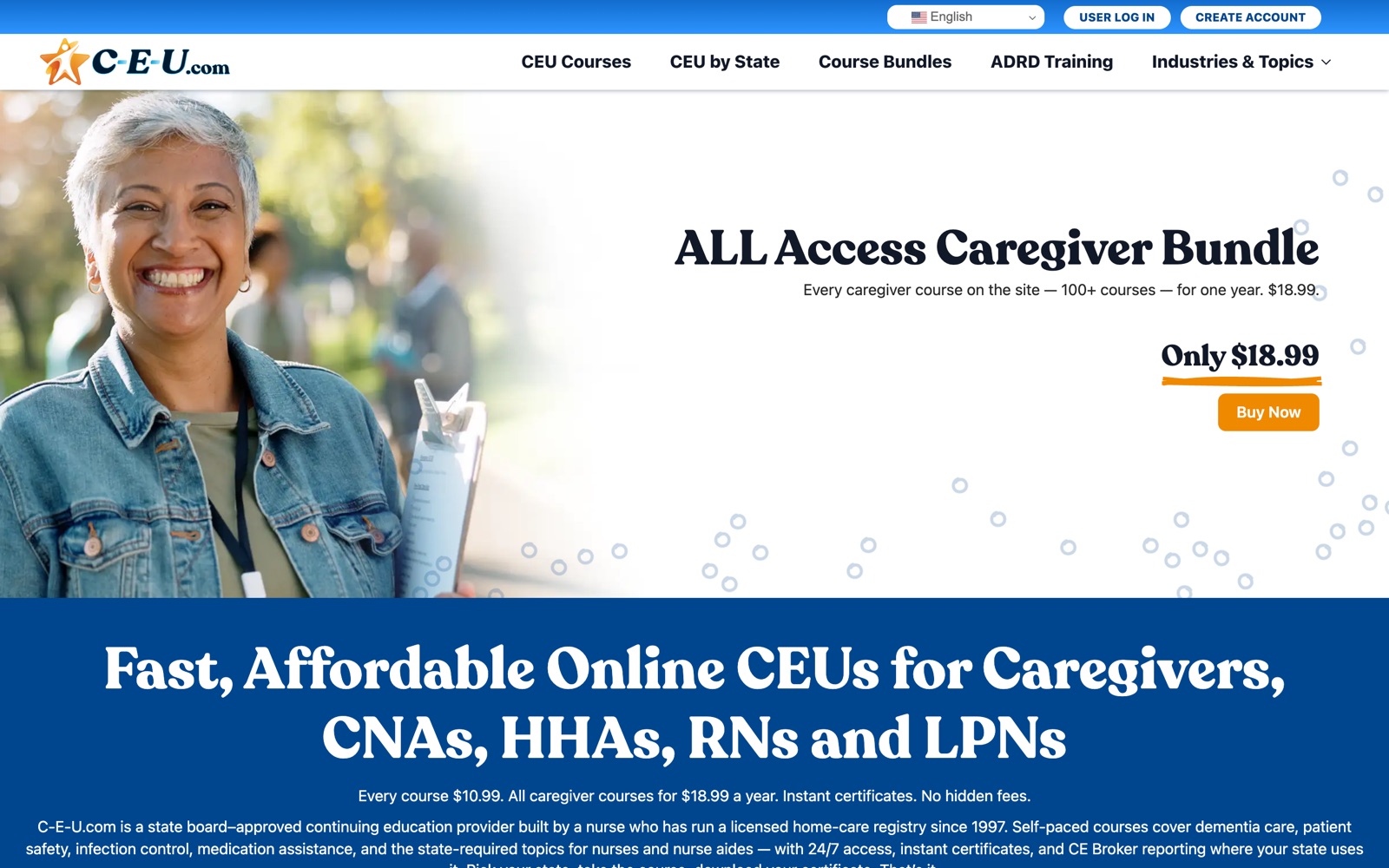 The C-E-U.com homepage