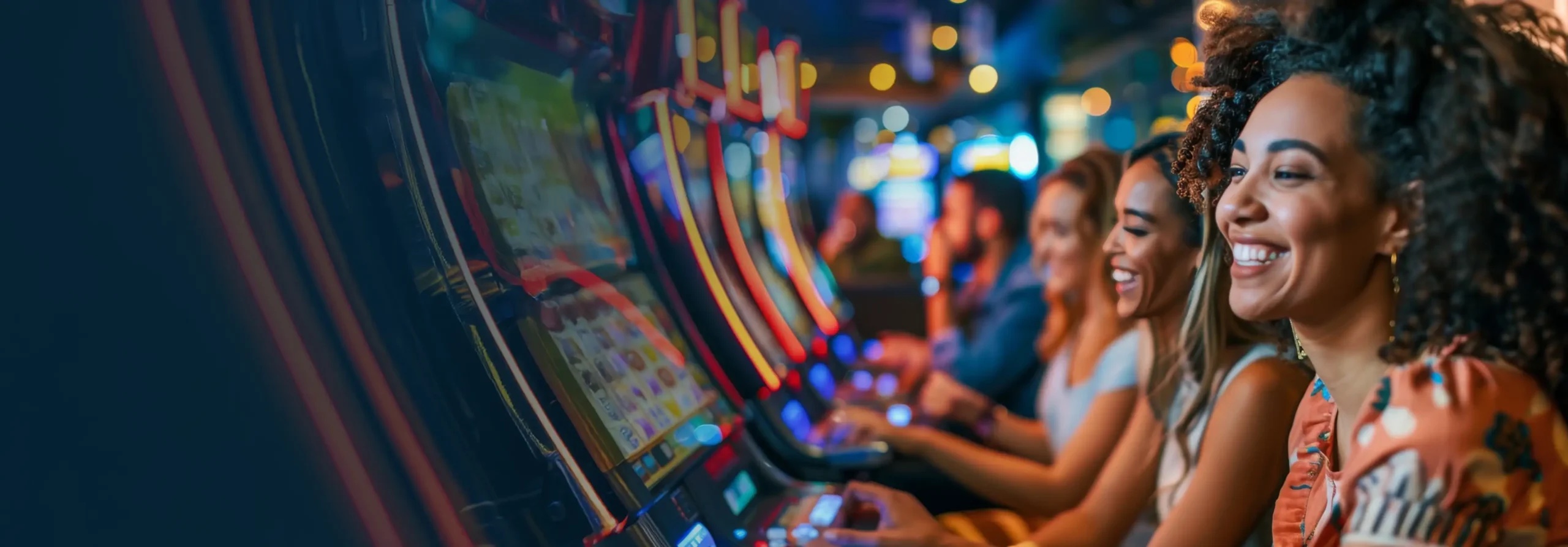 Guests playing slot machines on the Pala Casino floor